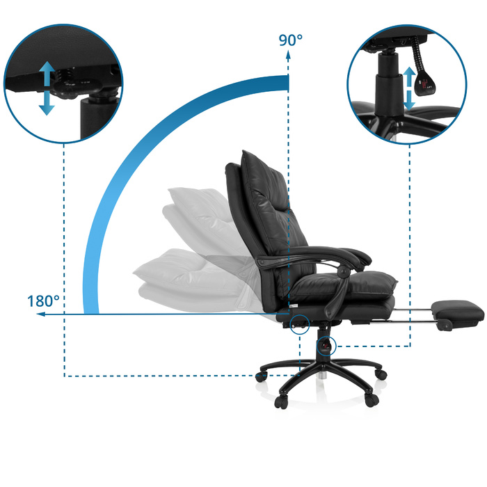 Крісло для керівника RELAX CL 200 з підставкою для ніг PU black MyBuero