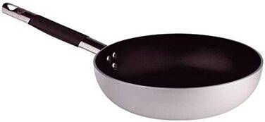 Сотейник Pentole Agnelli Platinum, алюмінієвий, 32 см, 3 мм, з ручкою з нержавіючої сталі, сріблястий/чорний