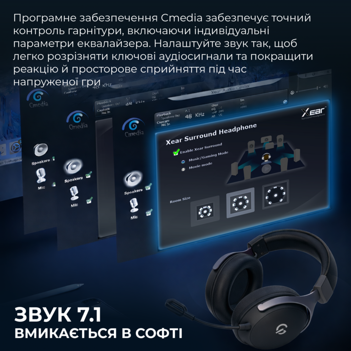 Бездротова ігрова гарнітура GamePro Asgard Freya Pro (HSW201B)