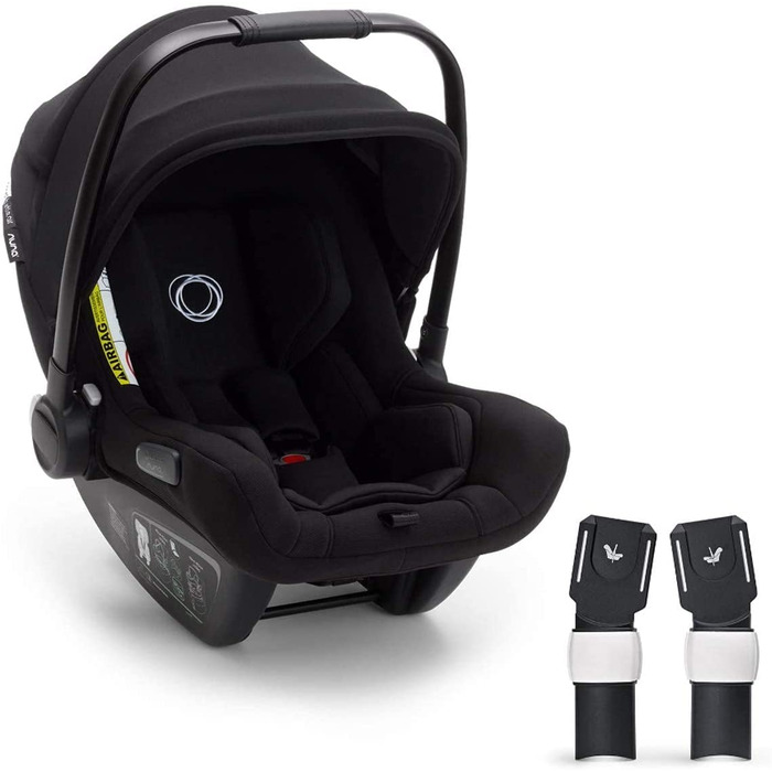 Дитяче автокрісло Bugaboo Turtle Air by Nuna 2020, ультра-легке та безпечне, з адаптерами для коляски Bugaboo Fox і великим сонцезахисним козирком, чорне