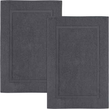 Бавовняний килимок для ванної Utopia Towels, 2 шт, 53x86 см, сірий, махровий, праний