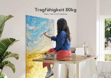Електричний регульований стіл Claiks 120x60 см, білий каркас/бежева стільниця, офісний письмовий стіл для роботи стоячи