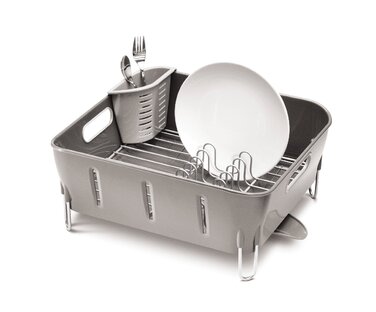 Сушарка для посуду Simplehuman KT1104 компактна, пластикова, сіра - 5 років гарантії