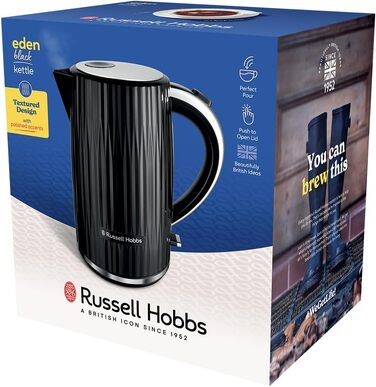 Електричний чайник Russell Hobbs Eden 1.7л 2400W, колір малиновий (Himbeere), нержавіюча сталь, з фільтром від накипу та індикатором рівня води, модель 27362-70