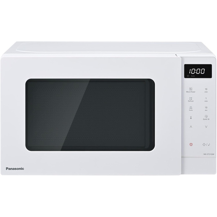 Мікрохвильова піч Panasonic NN-ST21QWEPG 20л, 800 Вт, біла - соло, з автоматичним розморожуванням та 11 програмами