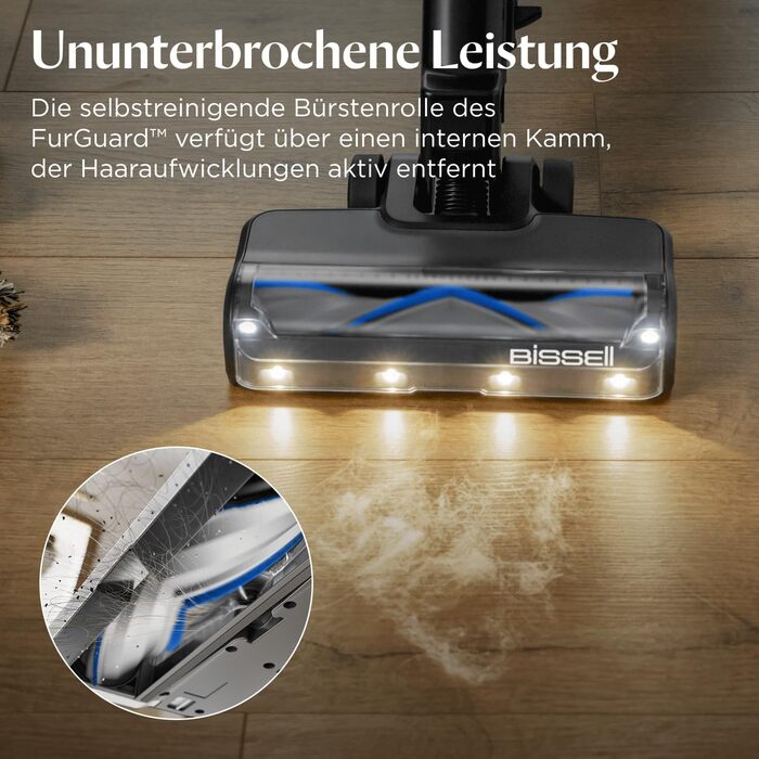 Акумуляторний пилосос Bissell PowerClean FurGuard для шерсті тварин: 280W, HEPA-фільтр, самоочисна щітка, 50 хв роботи