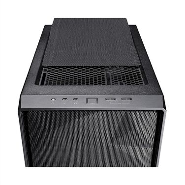 Корпус для комп'ютера Fractal Design Meshify C, компактний, з високою вентиляцією, 2 вентилятори, скляна панель, USB 3.0, чорний