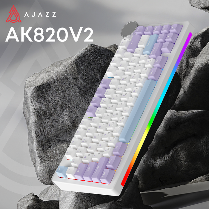Бездротова механічна клавіатура Ajazz AK820 V2 Coconut Flake Switch (AK820-V2-CF-PWB)