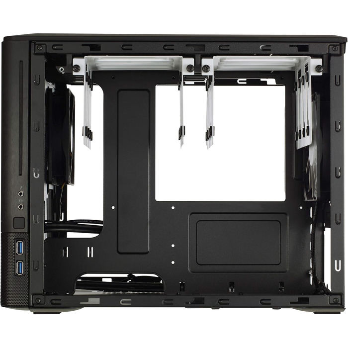 Корпус Fractal Design Node 804 чорний, компактний, для mATX, з високою вентиляцією, модульним інтер'єром, 3 вентилятора Silent R2 120 мм, підтримка водяного охолодження, USB 3.0, бокове вікно
