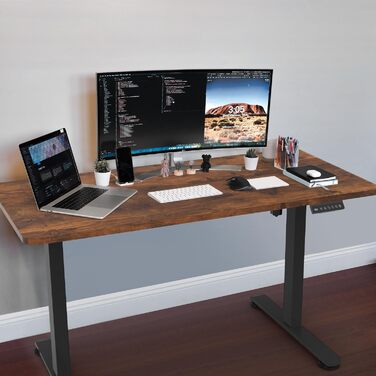 Регульований стіл Homall 100x60 см з USB-роз'ємом, комп'ютерний стіл для дому та офісу, ергономічний (білий)