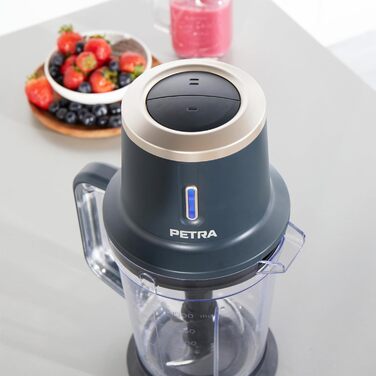 Потужний бездротовий блендер Petra PT5393BGRYVDE, 1,5 л, акумуляторний, для смузі та льоду, 2 швидкості, BPA-free, нержавіюча сталь