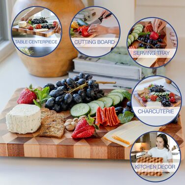Обробна дошка Artistic Chef's Kitchen ACK-CB0003 з дерева карельської берези, чорного дерева та бука, 39.4x29.2 см