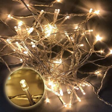 Гірлянда світлодіодна Gresonic 40м, 400 LED, струмопровідна, для внутрішнього та зовнішнього використання, тепле біле світло, для вечірки, весілля, Різдва