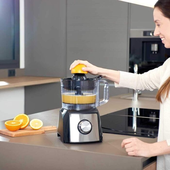 Кухонний комбайн BLACK+DECKER BXFPA1200E, 1200Вт, 1,5л, 2 швидкості, турборежим, 8 насадок, антивідбиткове покриття, ножі з нержавіючої сталі, BPA-free