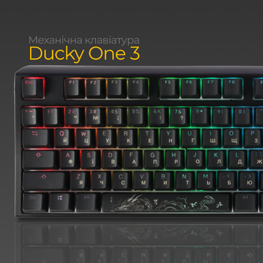 Механічна клавіатура Ducky One 3 Cherry MX Blue RGB Black UA