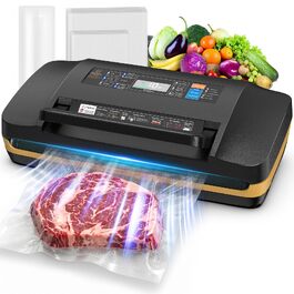 Вакууматор для продуктів 18-в-1, професійний вакуумулятор для їжі 85 кПа з подвійним швом, вбудованим різаком та режимами «Сухий/Вологий» для Sous Vide