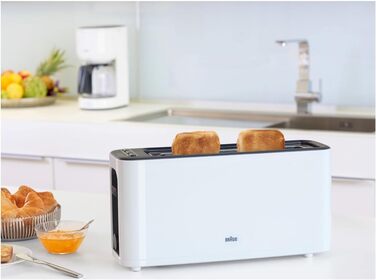 Тостер Braun HT3100WH Білий, 1 відділення, 7 режимів підсмажування, 1000 Вт