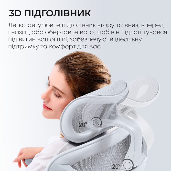 Крісло офісне з підставкою для ніг Sihoo DORO C300L Mesh White with footrest