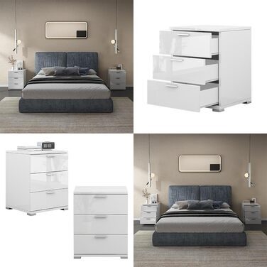 Тумба приліжкова Vicco Marseille, білий глянець, 46,2x60 см