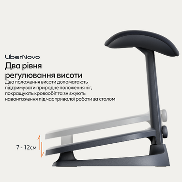 Ергономічна підставка для ніг LiberNovo StepSync Footrest Graphite Omni Pro