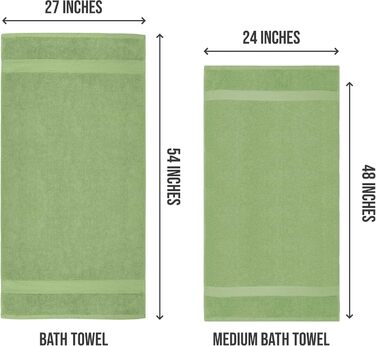 Рушники для ванної Utopia Towels 61x121 см, 6 шт, зелений
