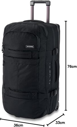 Дорожня валіза на колесах Dakine Split Roller 85L, чорна, містка, з розділеними відділеннями, спортивна сумка для подорожей