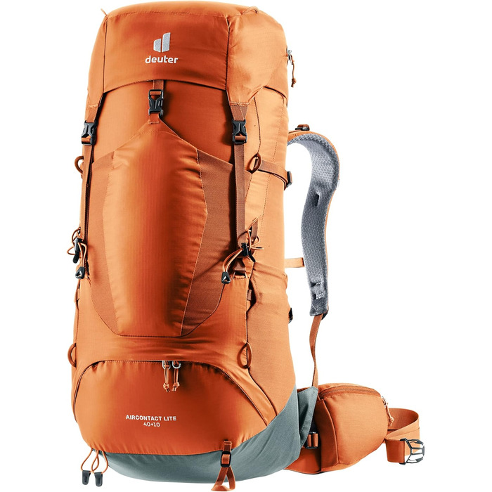 Рюкзак Deuter Aircontact Lite 40+10 л для трекінгу, каштаново-бірюзовий, легкий, одноколірний