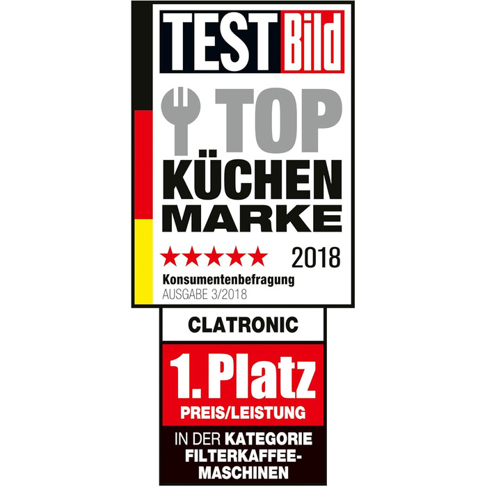 Кавоварка Clatronic KA 3473 чорна, 1,5 л, на 12-14 чашок, фільтр, захист від крапель, 900 Вт