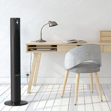 Вентилятор підлоговий Pro Breeze з пультом, 117 см, 3 режими, таймер 14 год, 45 Вт, чорний