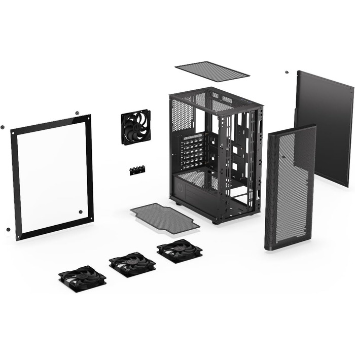 Корпус для ПК ENDORFY Ventum 200 Air ATX з 4 вентиляторами 120 мм, загартоване скло, mesh-панель, компактний, широка сумісність з охолодженням, EY2A002