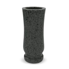 Ваза для кладовища Granitnachbildung Kuru Grey 20 см, штучний камінь, морозостійка
