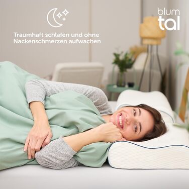 Ортопедична подушка Blumtal з підтримкою шиї - подушка з Memory Foam, сертифікат Oeko-TEX, для зняття болю в шиї, ергономічна подушка для тих, хто спить на боці, розмір 60x36x13 см