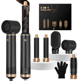 Airstyler 5 в 1: Фен-щітка, плойка, гаряче повітря для укладки волосся Schwarz/Gold