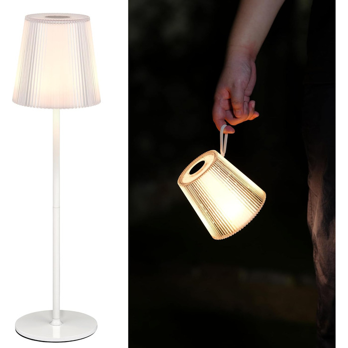 LED настільна лампа LuminexDesigns бездротова з акумулятором 5200mAh, диммер, IP54, для спальні, офісу, саду, білого кольору, 1 шт. (Сучасний, компактний)