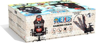 Ігрове крісло Konix One Piece, PU-шкіра, 150° нахил, регульовані підголівник і подушка для попереку, чорний з червоним