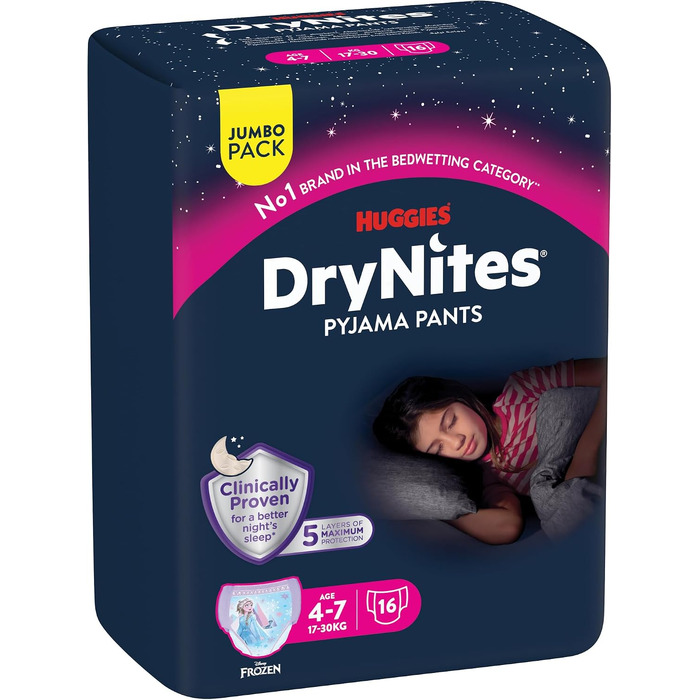 Нічні підгузки-трусики Huggies DryNites для дівчаток 4-7 років, 64 шт