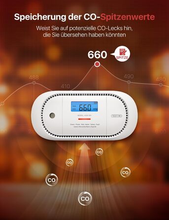 Датчик CO X-Sense з LCD дисплеєм та SBS50 базою, XC01-M, 1 шт. (сумісний з додатком через базу)