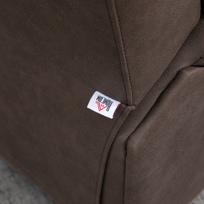 HOMCOM Recliner, телевізор з функцією відкидання, реклайнер для телевізора з підставкою для ніг М'яке крісло, крісло зі шкіри з чохлом з мікрофібри, з навантаженням до 150 кг для вітальні, коричневий