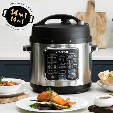 Мультиварка Crockpot Turbo Express 14-в-1, 5,6 л, скороварка, пароварка, шеф-гарячий, для 6+ осіб, модель CSC062X