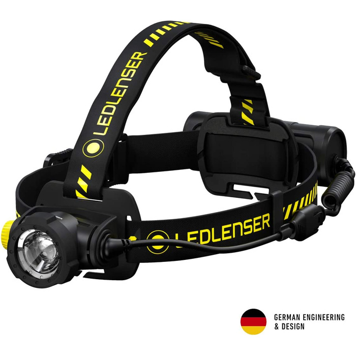 Налобний ліхтар Ledlenser H7R Work, 1000 люмен, акумуляторний, LED, IP67, магнітна зарядка, для шолома, високий CRI, фокусування, диммер, 250 м