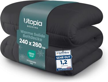 Ковдра Utopia Bedding без чохла 220x240 см, пухка та м'яка цільносегментна ковдра для сну