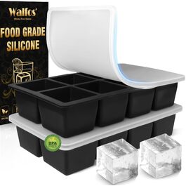 Контейнер для морозива Walfos 1.5л (2 шт.) з кришкою, багаторазовий, для домашнього морозива, йогурту - штабельовані контейнери для морозильної камери
