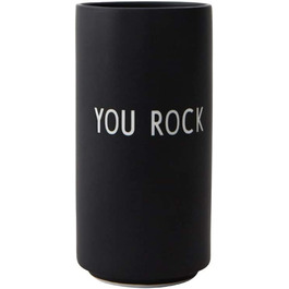 Скандинавська ваза Design Letters You Rock чорна для квітів, декору вітальні та офісу, подарунок для жінок і чоловіків