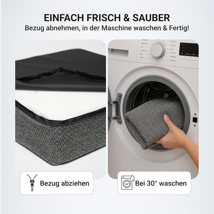 Ортопедична подушка для сидіння з Memory Foam 40x40 см Anthrazit - для офісного крісла, авто, візка. Нековзка, знімний чохол
