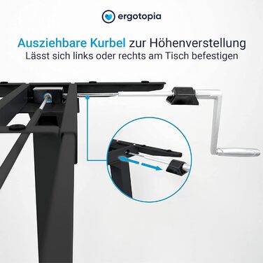 Регульований стіл Ergotopia Desktopia для дому та офісу | Білий | Без стільниці