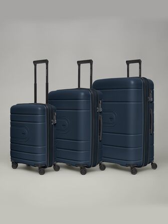 Набір валіз REDOLZ Essentials 11 з ABS-пластику, 3 шт., Midnight Blue — легкі дорожні валізи з TSA-замком, подвійними колесами та розширенням 6 см