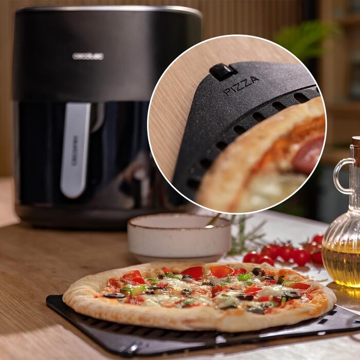Аерофритюрниця з грилем Cecotec Cecofry & Grill Duoheat 6500, 2200 Вт, 6.5 л, 3-в-1: гриль-панель, повітряний фритюр, подвійний нагрів, 12 програм, чорна