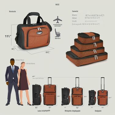 Набір розширюваних валіз для подорожей Travel Select Amsterdam (4 предмети), 88 л, багатоколірний (червоний, синій, помаранчевий, сірий)