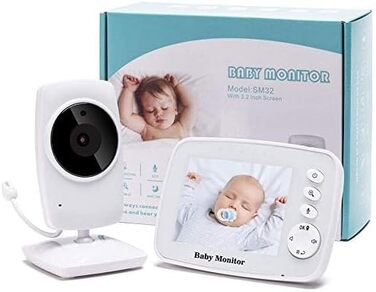 Відеоняня Baby Phone з 3.2-дюймовим LCD-дисплеєм, HD цифрова камера з нічним баченням, 2.4 GHz та двостороннім зв'язком