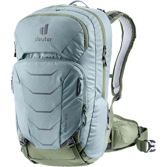 Жіночий велосипедний рюкзак Deuter Attack 14 SL із захистом, 14 л, зелений/хакі
